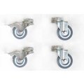 4er Set Gummirollen 2 mit + 2 ohne Bremse, 50 mm Durchmesser