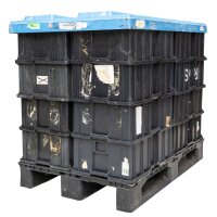 16er Set Kunststoffboxen 60x40x22 cm inkl. Palettendeckel und Kunststoffpalette