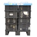 16er Set Kunststoffboxen 60x40x22 cm inkl. Palettendeckel und Kunststoffpalette