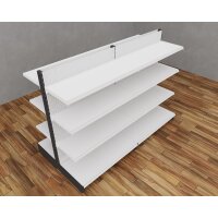 Mittelraumgondel Tego 145x200 cm (HxB), Lochrückwand und Böden, weiß