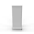 Add-on shelf Tego 240x100 cm (HxW), perforated rear panel, grey