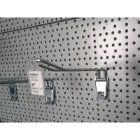 Wall shelf Tego 260x100 cm (HxW), perforated sheet metal rear panel, grey