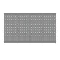 Wall shelf 300x100 cm (HxW), perforated sheet metal rear panel, grey