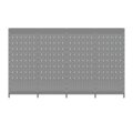 Wall shelf 300x100 cm (HxW), perforated sheet metal rear panel, grey