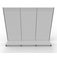 Wandregal 280x300 cm (HxB), Lochblechrückwand, grau
