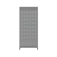 Wall shelf 200x100 cm (HxW), perforated sheet metal rear panel, grey