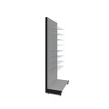 Wall shelf 200x100 cm (HxW), perforated sheet metal rear panel, grey