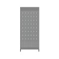 Wall shelf 200x100 cm (HxW), perforated sheet metal rear panel, grey