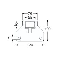 Ständer 340 cm lang - T: 70 cm, CG 55x40 cm, blau